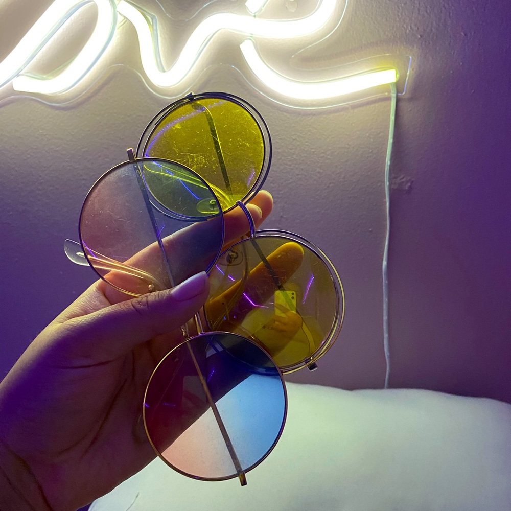 Oval Circle Framed Sunglasses